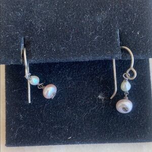 Elegant Silver Pearl Drop Earrings